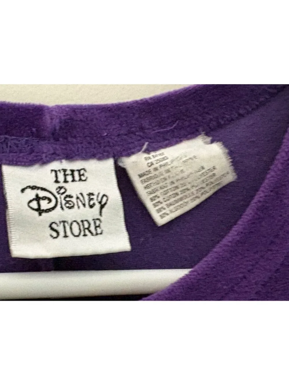 Disney Store Girls Purple Velour Cinderella Long Sleeve Dress Size 8/10
